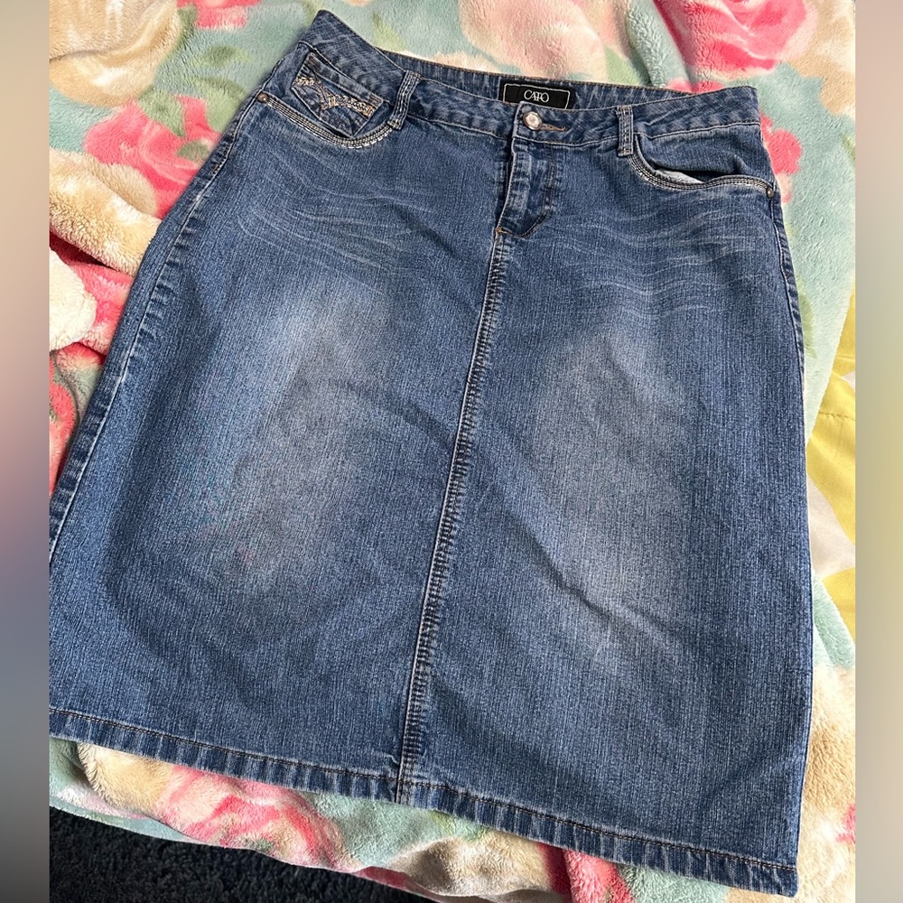 Cato | Midi Jean Skirt